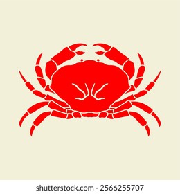 red crab symbol vector illustration isolated on color background. can use for seafood restaurant, culinary, farm label