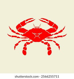 red crab symbol vector illustration isolated on color background. can use for seafood restaurant, culinary, farm label