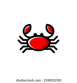 Red Crab Unique Cartoon Style Logo Design