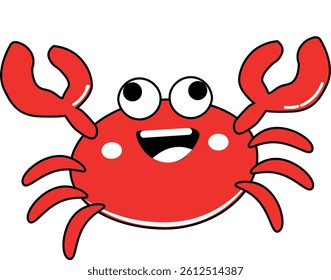 red crab vector with eyes