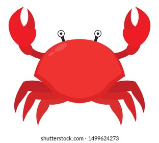 Red crab vector flat design