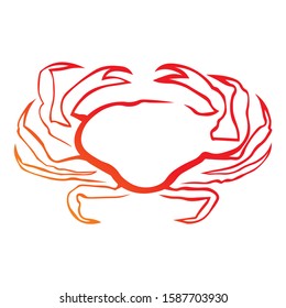 Red Crab Vector Illustration Isolated on White Background