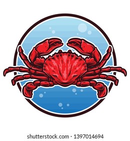 red crab vector and logo