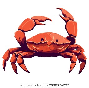 red crab vector over white