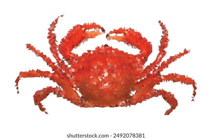 Red crab from vector polygon