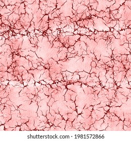 red cracked earth, old paint on cracked wall vector grunge pattern