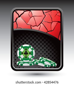 red cracked template with stacked casino chips