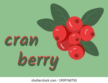 red cranberries on a green background
