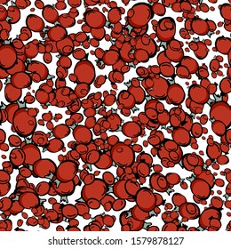 Red cranberry. Seamless pattern. Endless texture. 