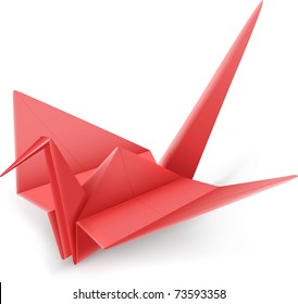 Red Crane Japanese Oragami