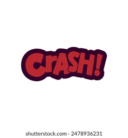 red crash text tshirt fashion sticker vector illustration template design