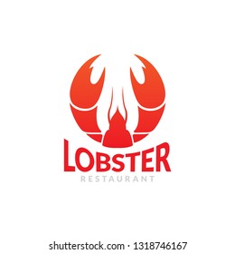 Red crawfish prawn shrimp lobster seafood isolated logo and design elements on white background