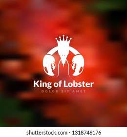 Red crawfish prawn shrimp lobster seafood isolated logo and design elements on white background
