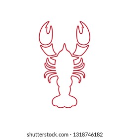 Red crawfish prawn shrimp lobster seafood isolated logo and design elements on white background