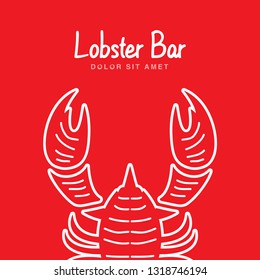 Red crawfish prawn shrimp lobster seafood isolated logo and design elements on white background