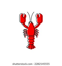 Red crayfish isolated. Sea animal with claws