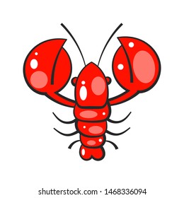 Red crayfish. Template for printing on fabric. Illustration for the menu of the restaurant.