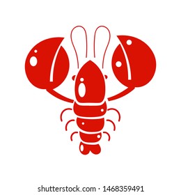 Red crayfish. Template for printing on fabric. Illustration for the menu of the restaurant.