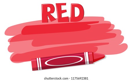 Red Crayon On White Background Illustration Stock Vector (Royalty Free ...