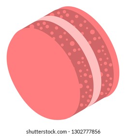 Red cream macaroon icon. Isometric of red cream macaroon vector icon for web design isolated on white background