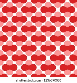 Red cream patterns on white background
