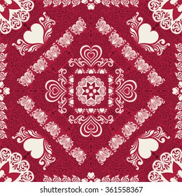 red and cream valentine's heart pattern