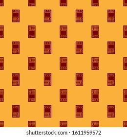 Red Create account screen icon isolated seamless pattern on brown background.  Vector Illustration