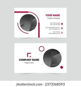 Red creative business card template