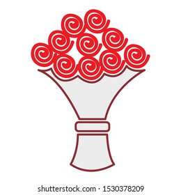 red creative concept flowers icon in flat style isolated. Vector Symbol illustration.