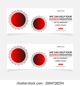 Red Creative Corporate Cover Design and Banner Template
