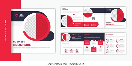 Red Creative Corporate Square Trifold Brochure Design Set