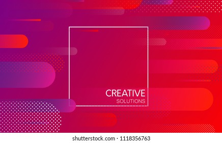 Red creative solutions background with frame and abstract geometric pattern. Vector illustration.