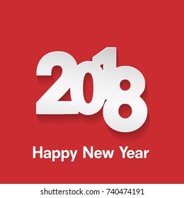 red creative text 2018, happy new year