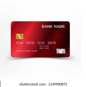 Red credit card design. On white background vector EPS10