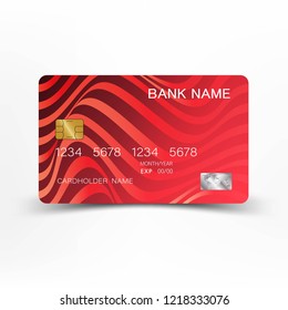 Red credit card design. On white background vector EPS10