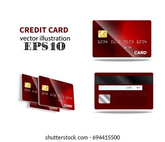 red credit card Front and back view
