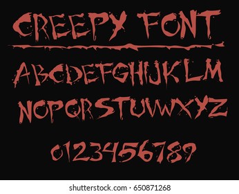 Red Creepy Font - Vector