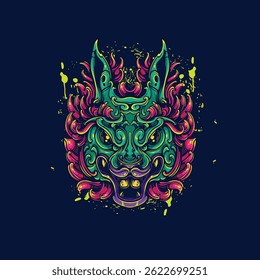 red creepy rabbit artwork illustration