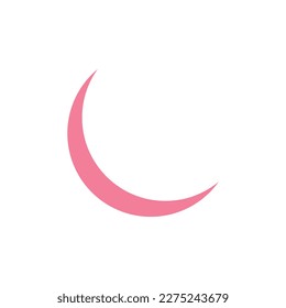 Red crescent moon icon vector illustration.