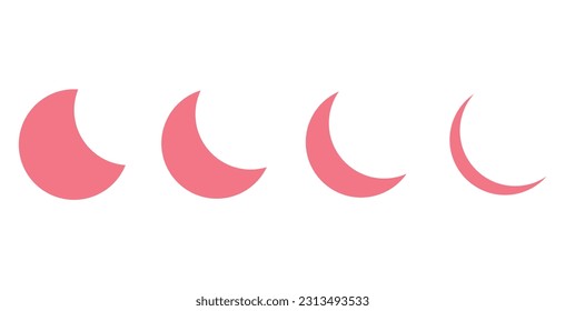 Red crescent moon icon vector illustration