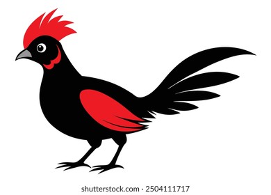 Red Crested Turaco vector illustration