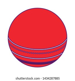 red cricket ball icon cartoon vector illustration graphic design