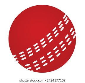 Red cricket ball. vector illustration