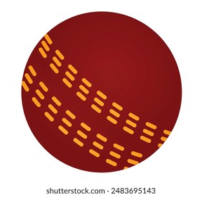 Red cricket ball. vector illustration