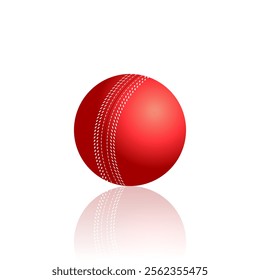 Red cricket ball vector illustration