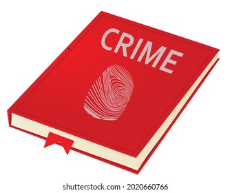 Red crime book. vector illustration