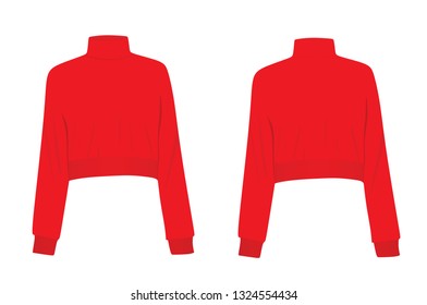 Red crop sweater. vector illustration