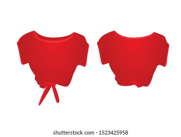 Red  crop top. vector illustration