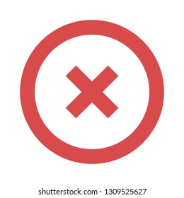 Red cross check mark icon