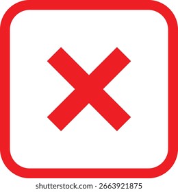Red cross check mark rejection and no voting symbol Victore